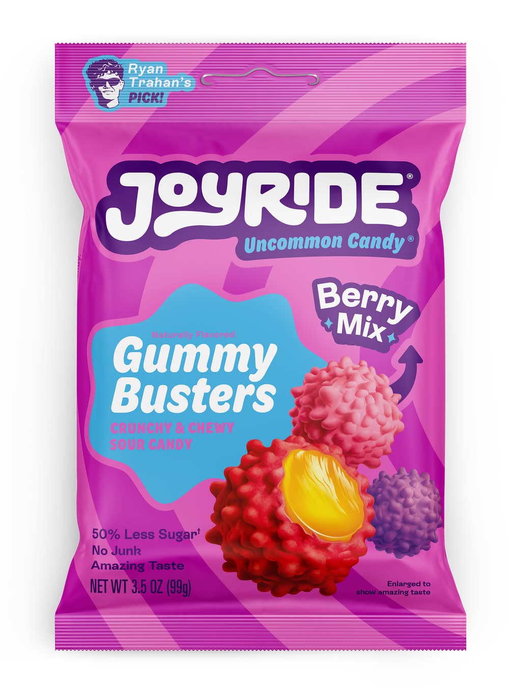 Joyride Crunchy & Chewy Sour Candy Gummy Busters, Berry Mix (3.5 oz)
