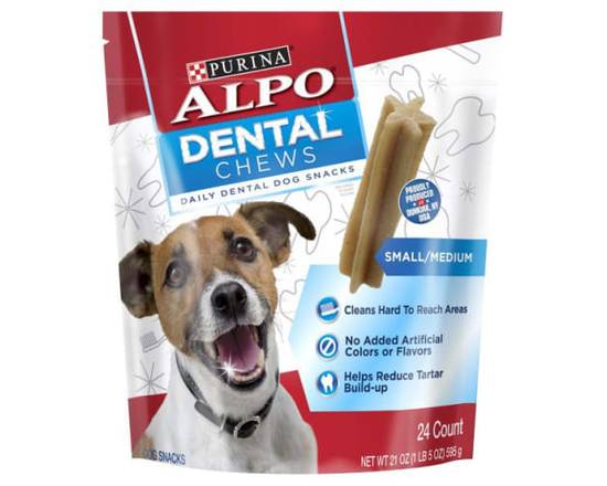 Alpo · Purina small/medium dog dental chews dog snack (24 ct. pouch)