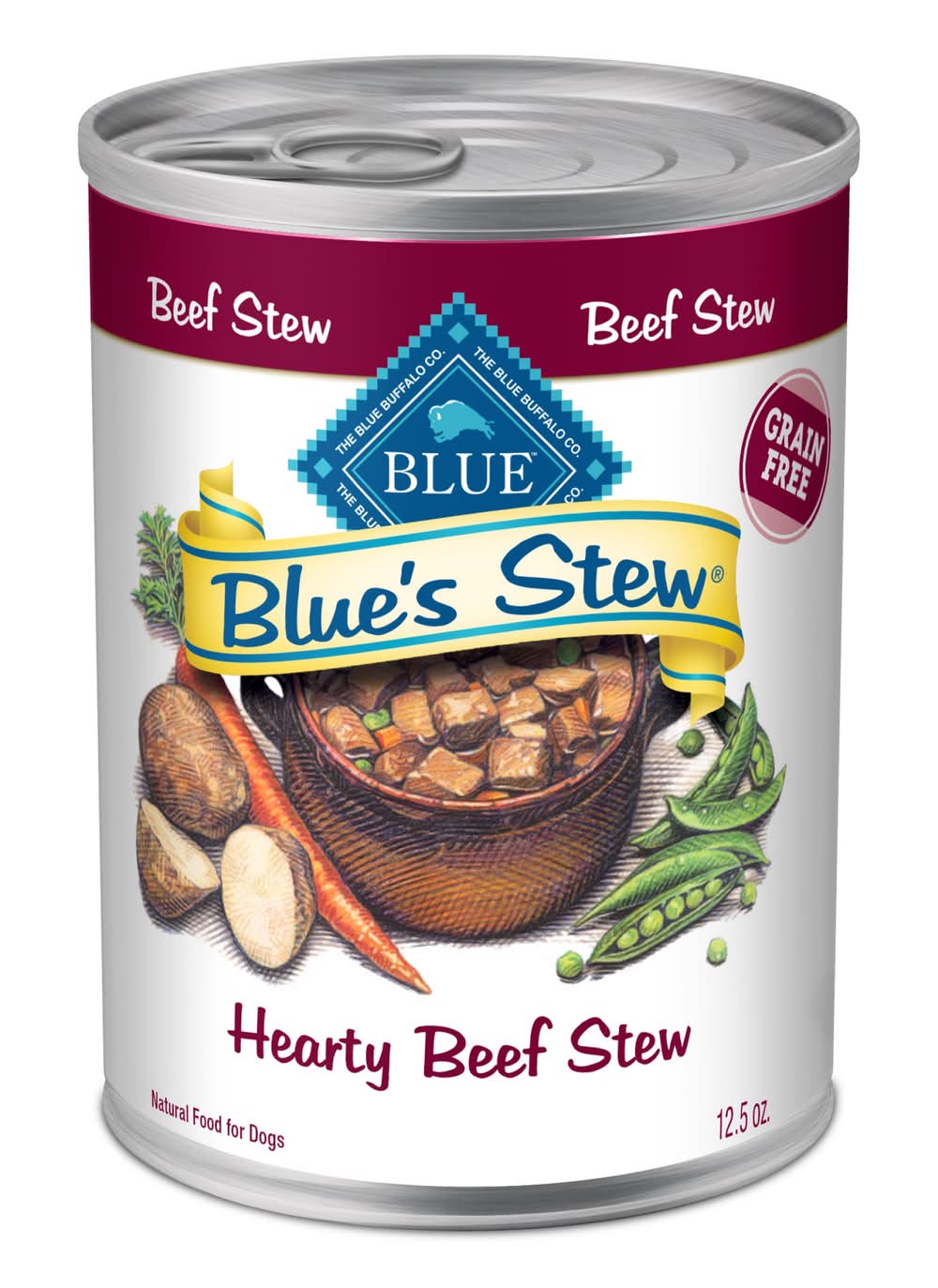 Blue Buffalo Natural Grain-Free Wet Dog Food, Hearty Beef Stew (12.5 oz)