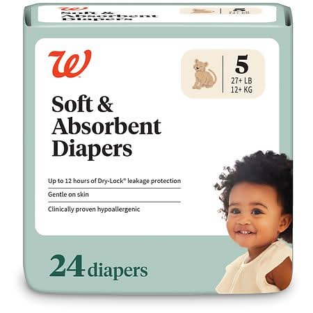 Walgreens Soft & Absorbent Premium Baby Diapers, 5 (24 ct)