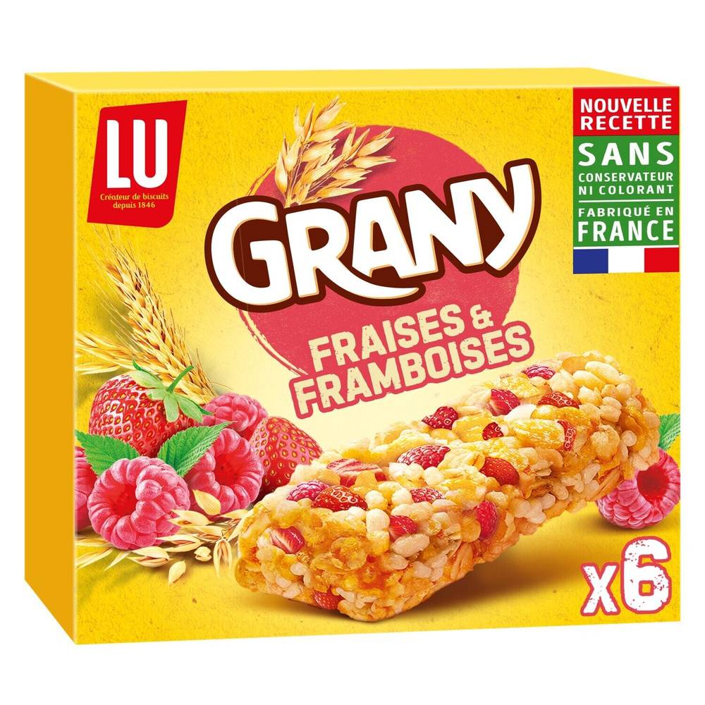 Lu - Granny barres de céréales aux fraises et aux framboises (6 pièces)