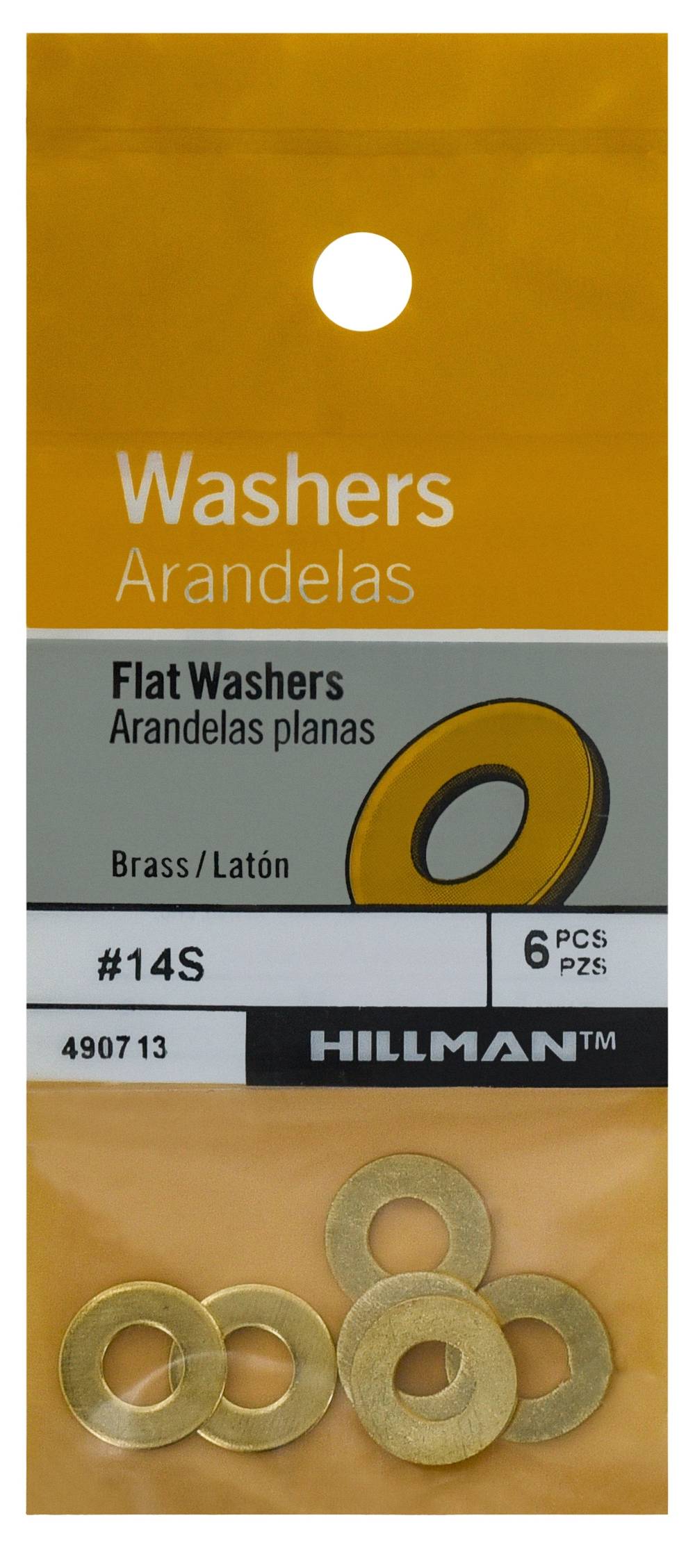 Hillman 1/4-in Brass Standard Flat Washer (6-Count) | 490713