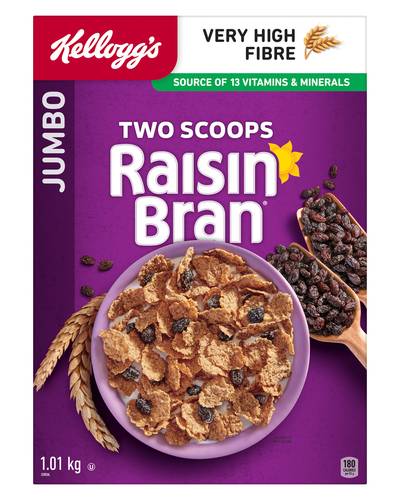 Kellogg's Raisin Bran Two Scoops Cereal Jumbo (1.01 kg)