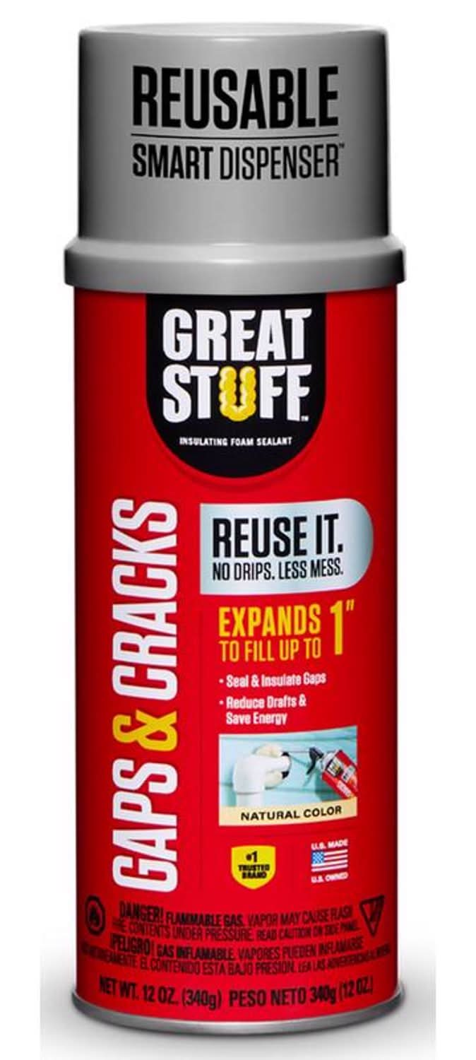 Great Stuff Smart Dispenser Ivory Polyurethane Insulating Foam Sealant 12 Oz