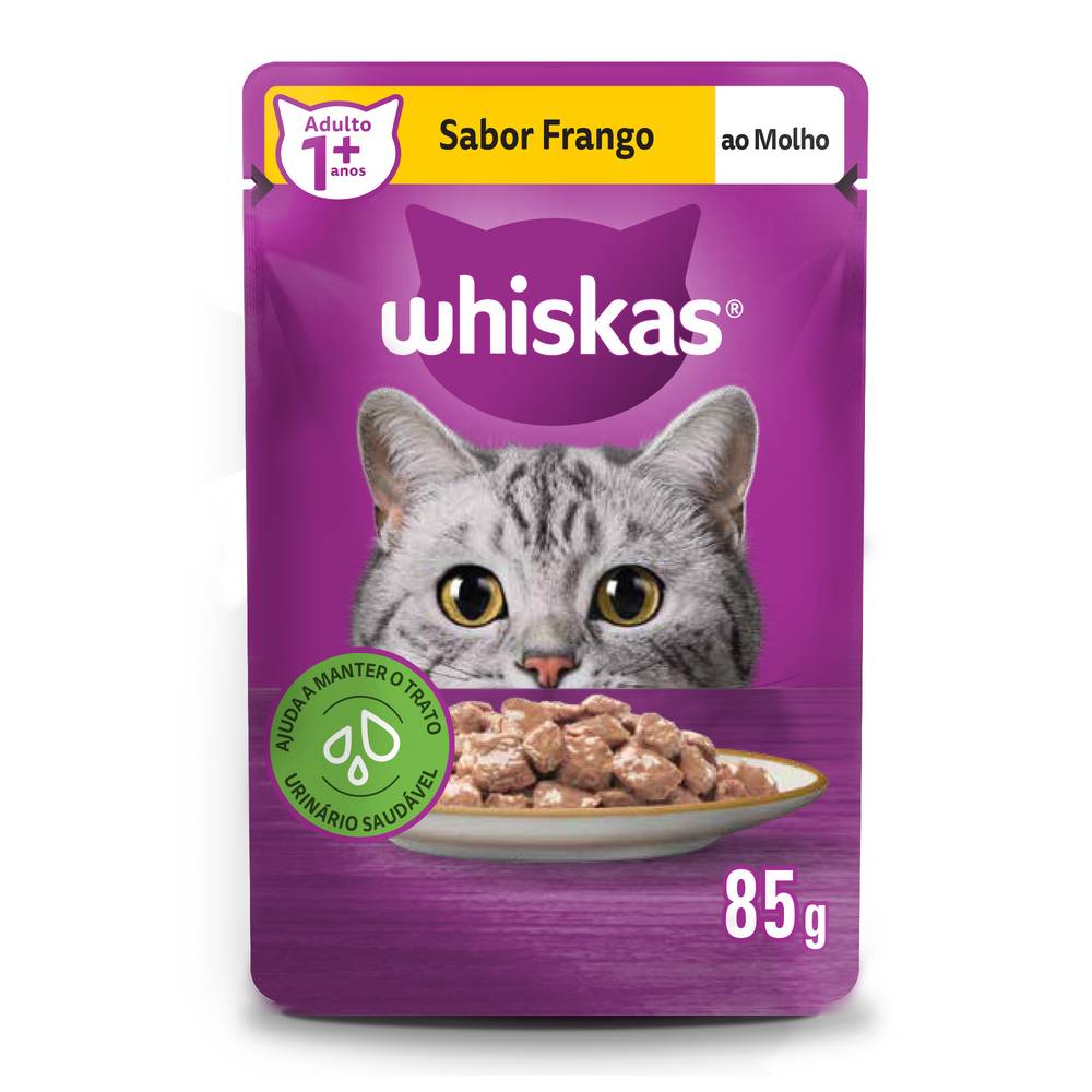 Whiskas Ração úmida sabor frango ao molho para gatos 1+ (85 g)