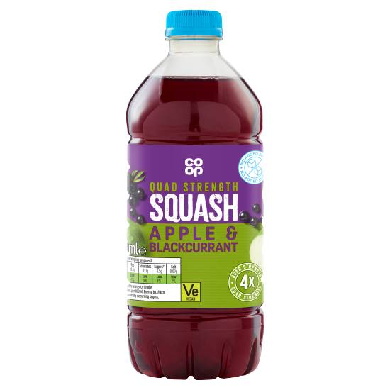 Co-op Quad Strength Apple & Blackcurrant Squash (750ml)