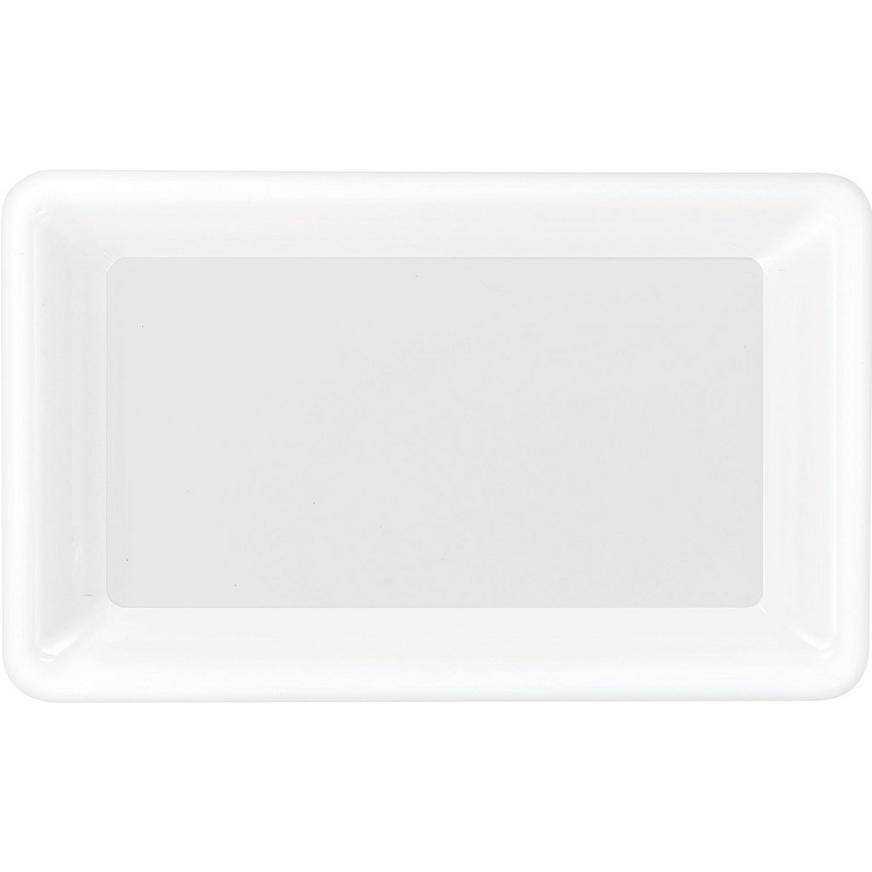 White Plastic Rectangular Platter, 11in x 18in