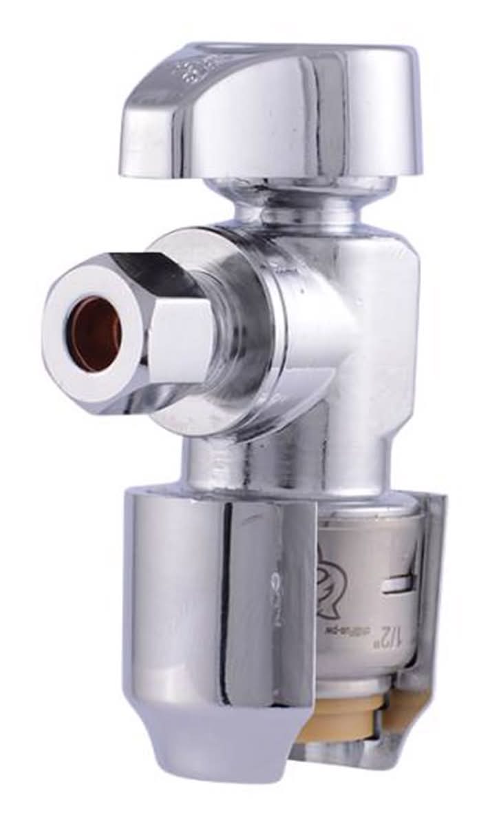 Sharkbite 1/2 In. Ptc X 1/4 In. Compression Brass Angle Stop Valve