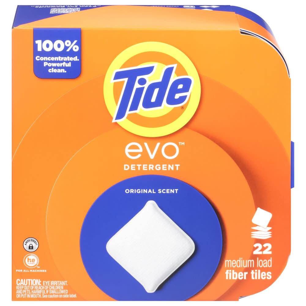 Tide Evo Fiber Tiles Original Scent Detergent (22 ct)