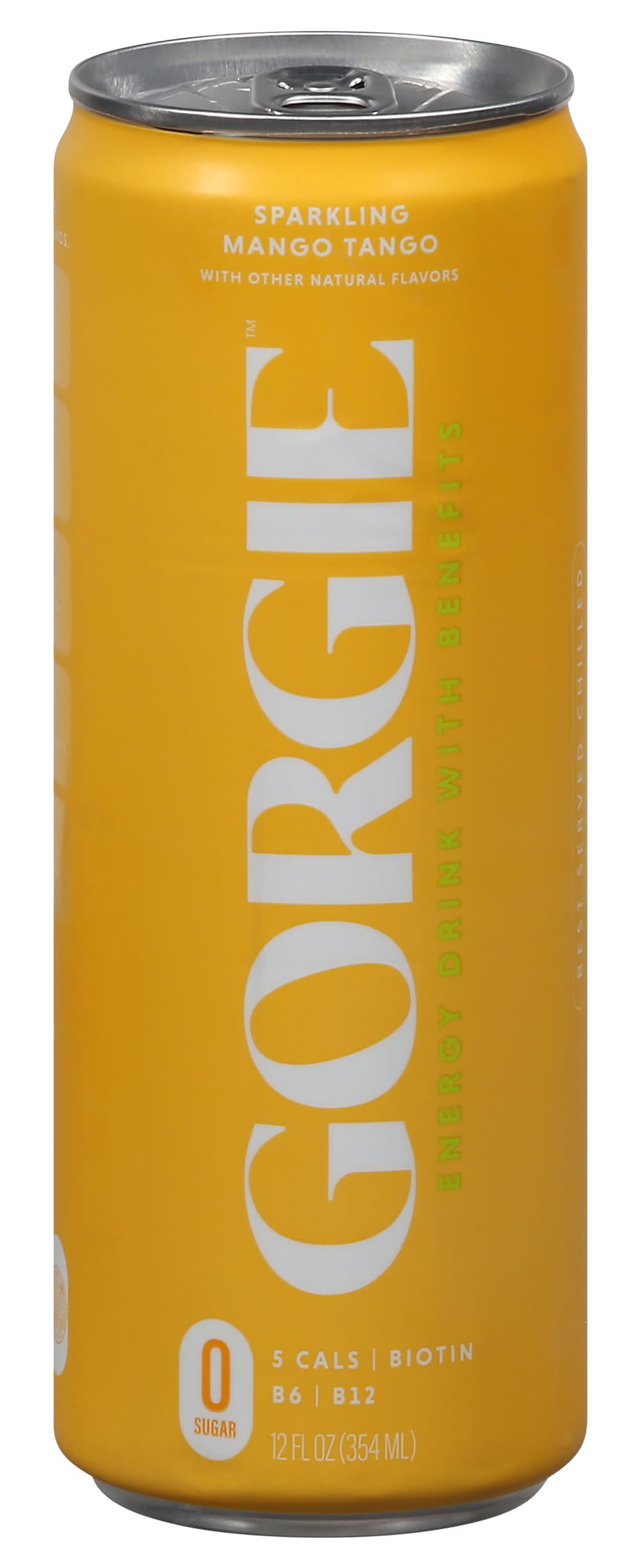 GORGIE Sparkling Energy Drink, Mango Tango (12 fl oz)