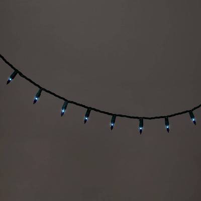 100ct Incandescent Smooth Mini Christmas String Lights Blue with Green Wire - Wondershop™