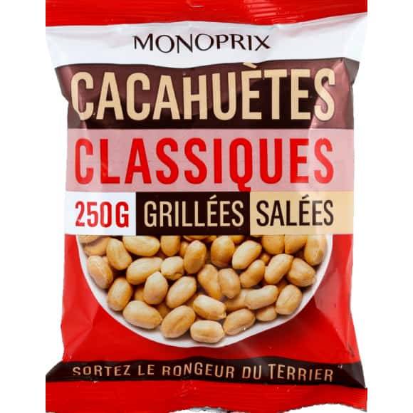 Monoprix Cacahuètes Classiques Grillées Salées Le Paquet De 250 G