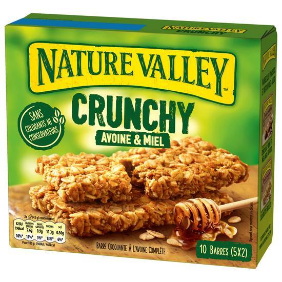 Crunchy avoine et miel - nature valleygeneral mills - 210g, 5barres doubles de 42g