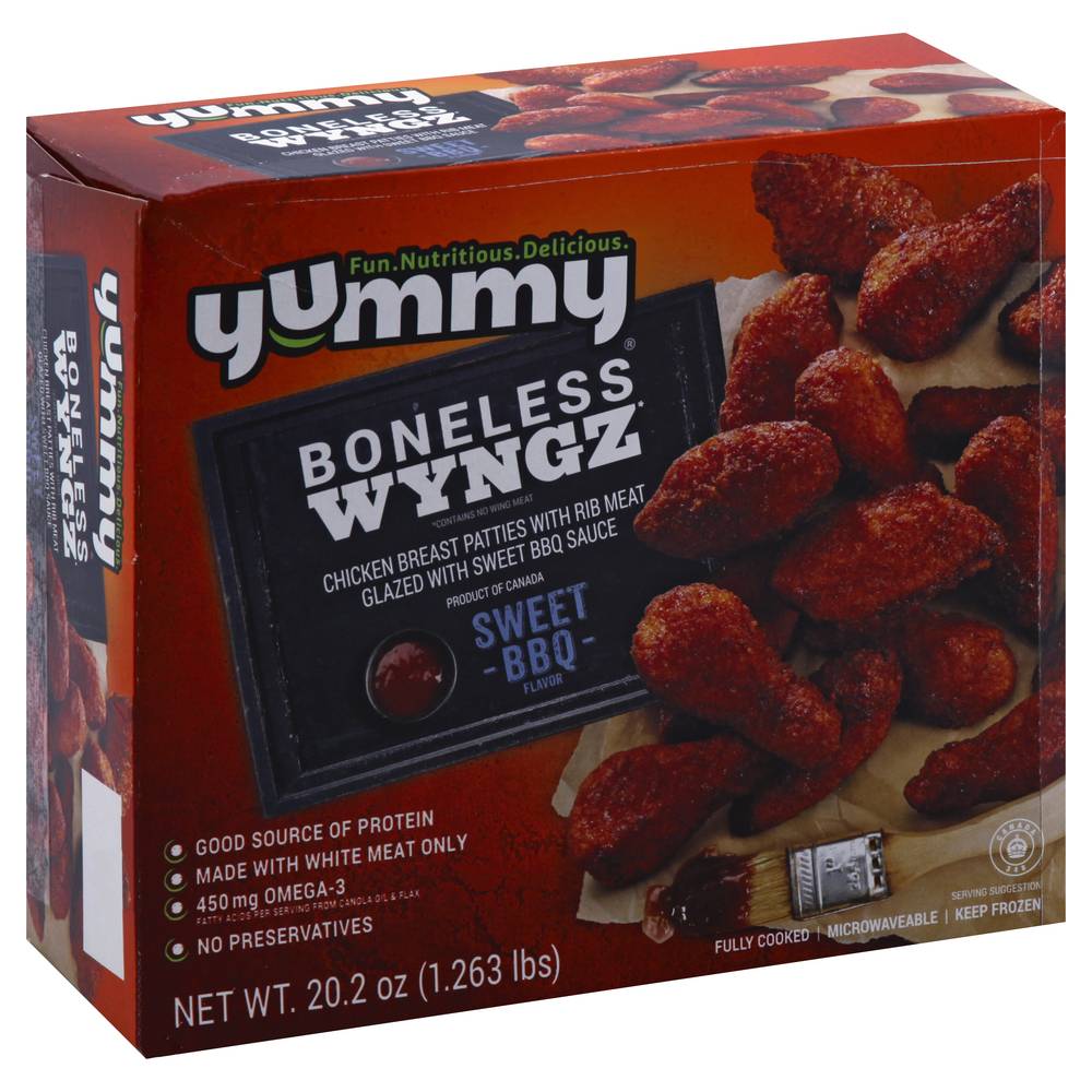 Yummy Boneless Wyngz Sweet Bbq Chicken Breast Patties (1.25 lbs)