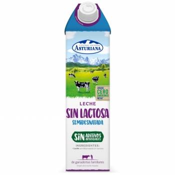 Leche semidesnatada Central Lechera Asturiana sin lactosa brik 1 l.