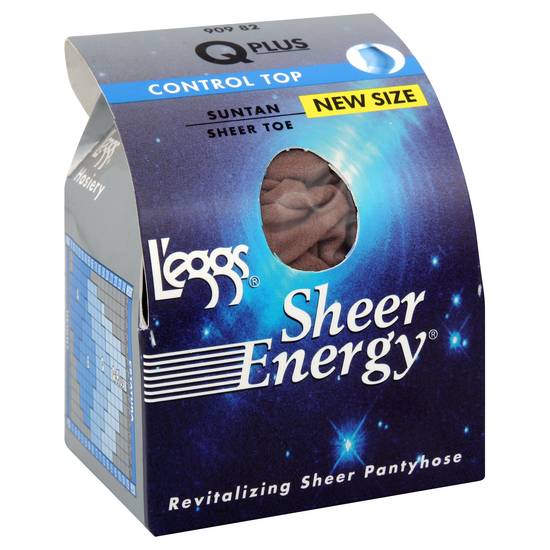 L'eggs Energy Revitalizing Sheer Pantyhose Sheer Toe Control Top Size Q+ Tan (multi)