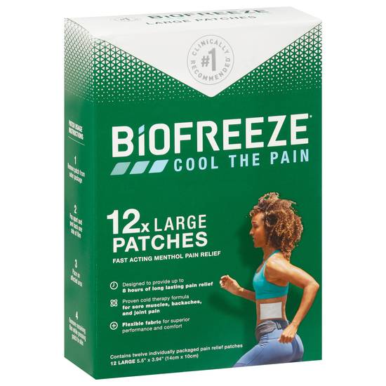 Biofreeze Large Menthol Pain Relief Patches (12 ct)