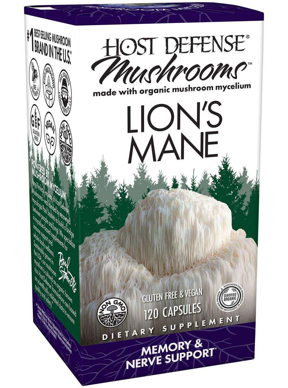 Host Defense Lion's Mane Memory & Nerve Support Capsules (120 ct)