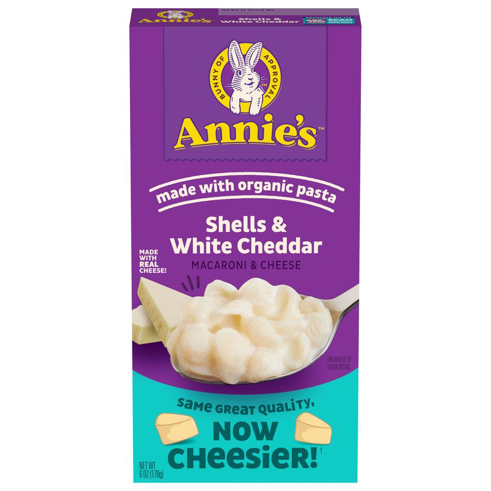 Annie's Macaroni & Cheese Shells Pasta, White Cheddar (6 oz)