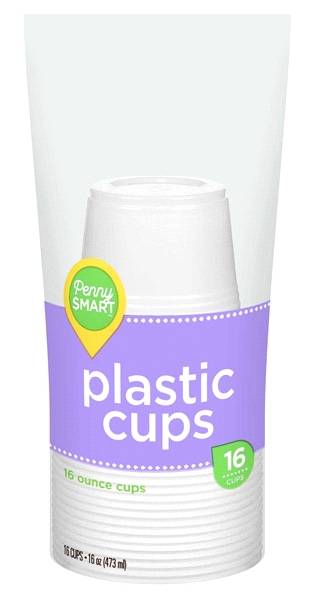 Penny Smart Plastic Cups (16 ct)