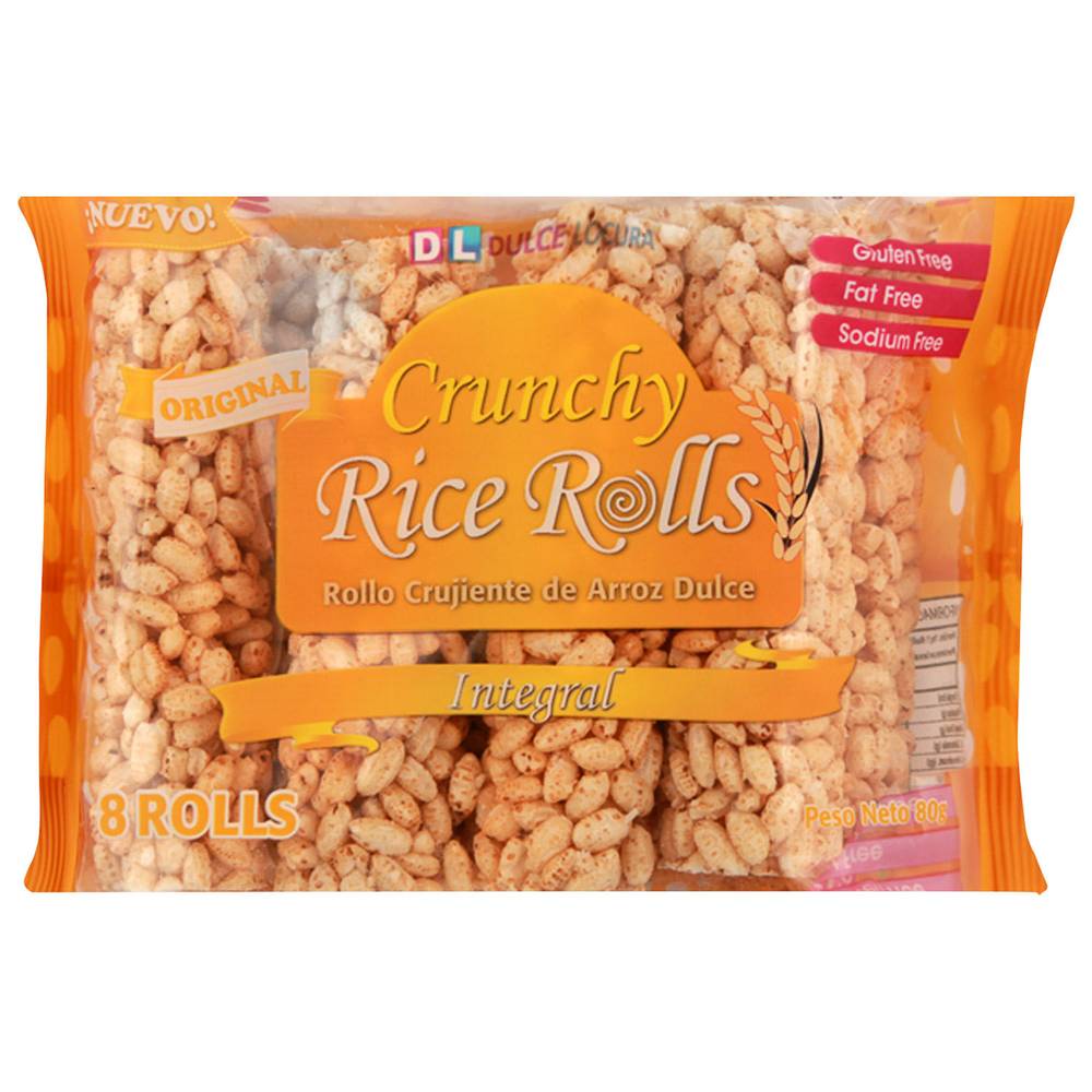 Dulcelocura crunchy rice rolls integral (bolsa 80 g)