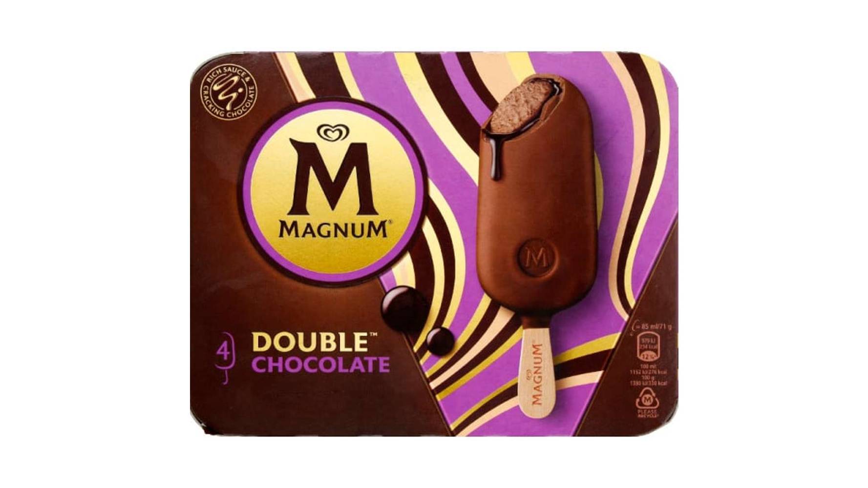 Magnum - Glace bâtonnet double chocolat (4 pièces)