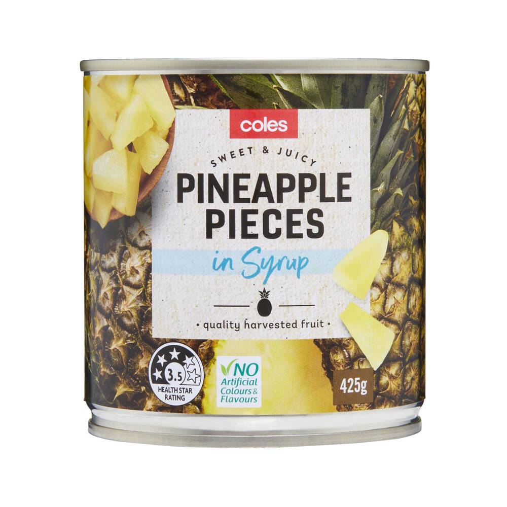 Coles Pineapple Pieces in Syrup 425g