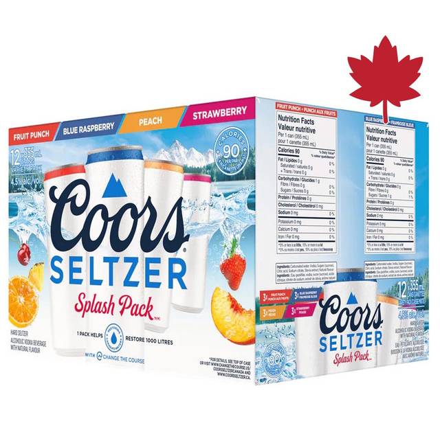 Coors Seltzer Splash Pack (12 x 355 ml) - 4.5% ABV