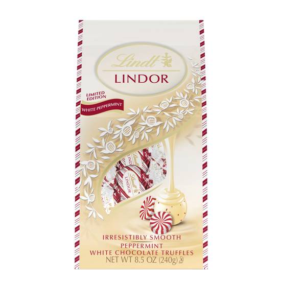 Order Lindor Truffles, Peppermint White Chocolate - 8.5 oz food online from Bartell Drugs store, BOTHELL on bringmethat.com