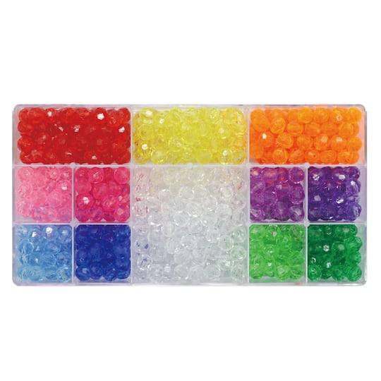 Multicolor Faceted Plastic Beads By Creatology, 9Mm X 9.5Mm