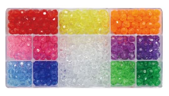 Creatology Faceted Plastic Beads, 9mm X 9.5mm, Multi