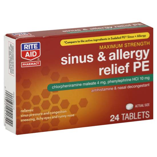 Rite Aid Pharmacy Sinus & Allergy Relief Pe