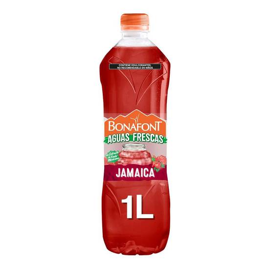 Bonafont aguas frescas sabor jamaica (botella 1 l)