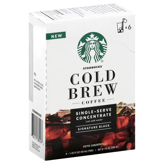 Starbucks Cold Brew Single-Serve Concentrate Black Coffee (6 x 1.4 fl oz)