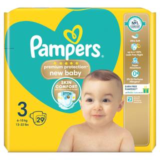 Pampers New Baby Size 3, 29 Nappies, 6Kg-10Kg, Carry Pack (Co-op Member Price £5.00 *T&Cs apply)