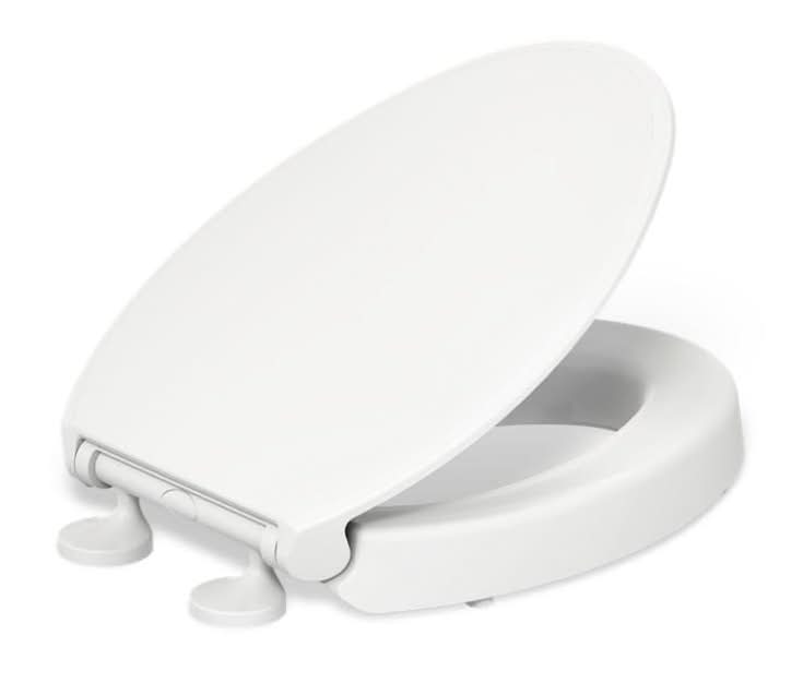KOHLER Figure Elevated Plastic White Elongated Soft Close Toilet Seat | 27783-0