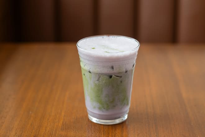 Blueberry Matcha Iced Latte