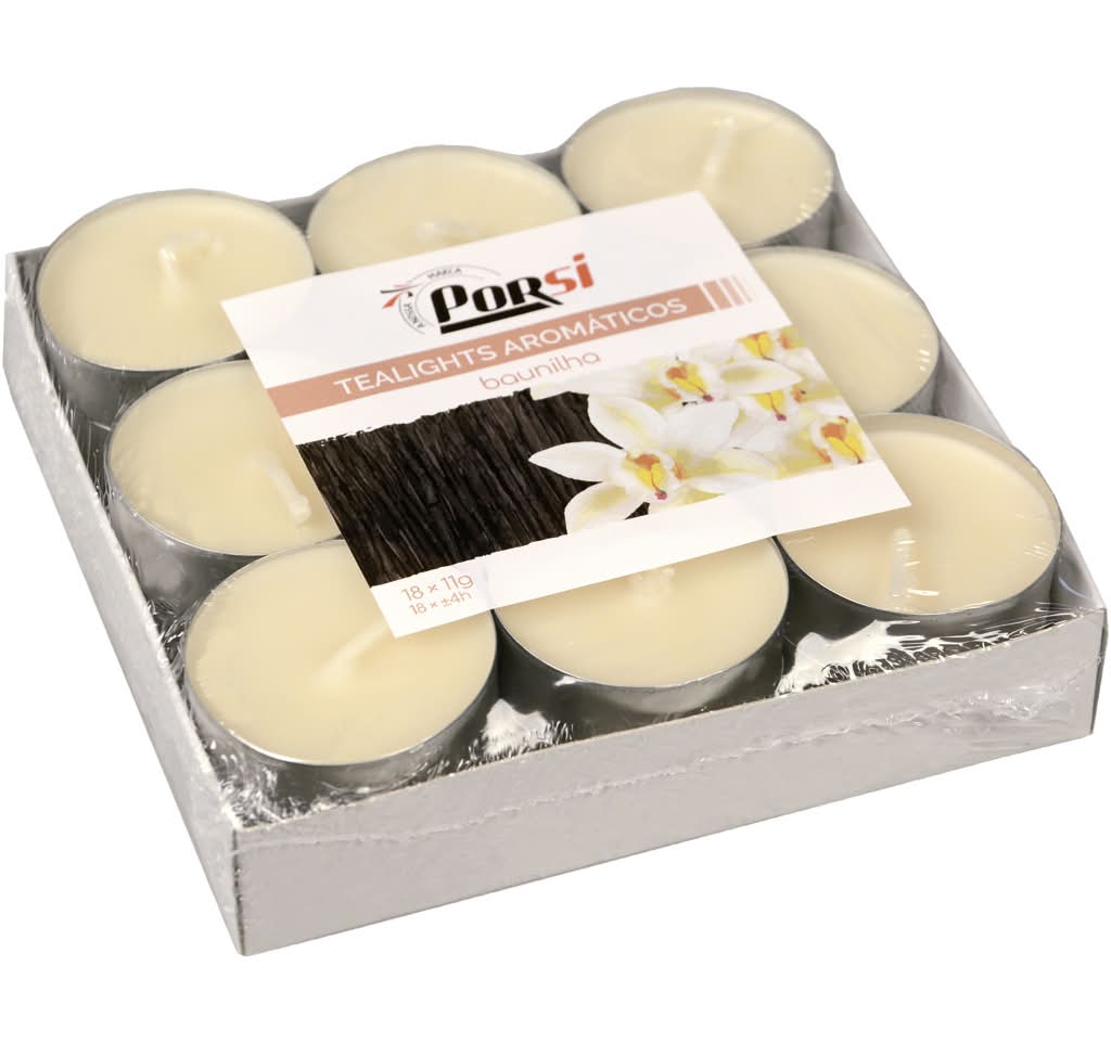 PorSi - Ambientador tealights baunilha, 18 unidades