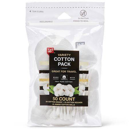 Walgreens Variety Cotton Pack, Perfect For Travel - 50.0 ea