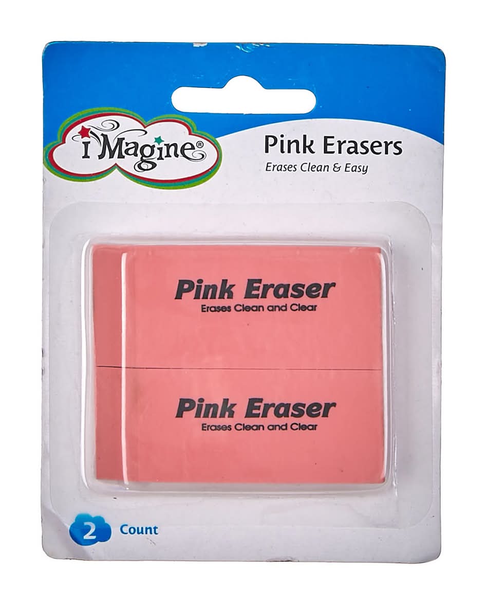 Imagine Pink Erasers 2 Ct