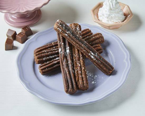 チョコチュロス✨dipホイップ Chocolate Churros Dipped in Whipped Cream