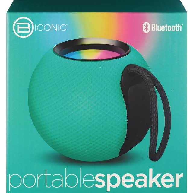 Biconic Round Handheld Bluetooth Portable Speaker, Blue