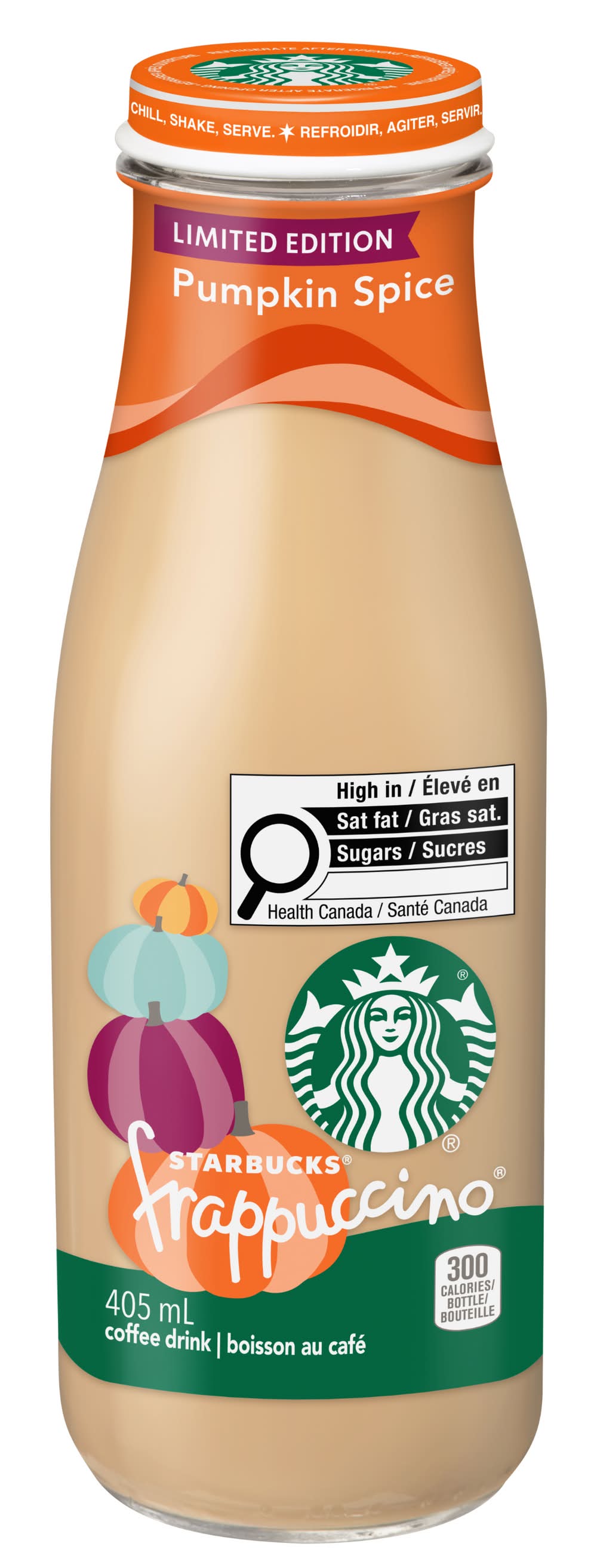 Starbucks Frappuccino Coffee Drink, Pumpkin Spice (405 ml)