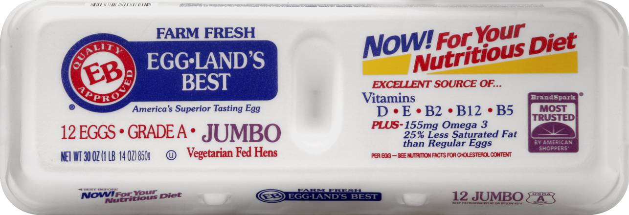 Eggland's Best Farm Fresh Jumbo White Eggs (12 ct)