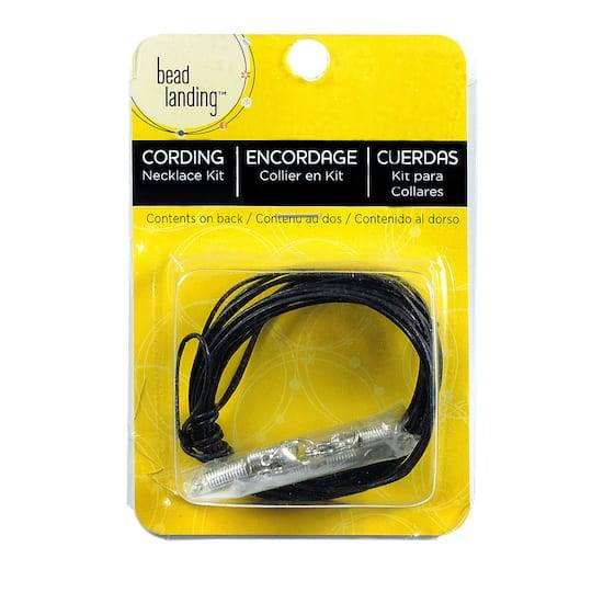 Bead Landing Leather Cord Kit & Findings Necklace Kit, Black