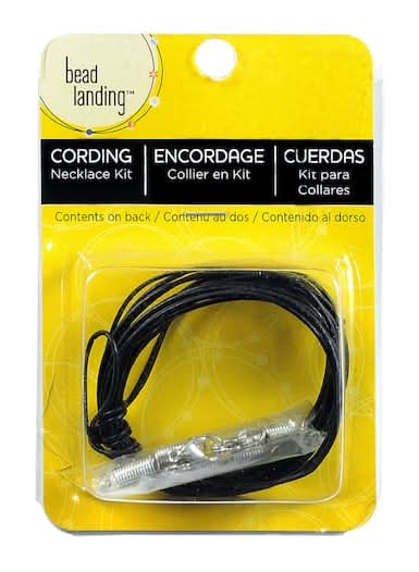 Bead Landing Leather Cord Kit & Findings Necklace Kit, Black
