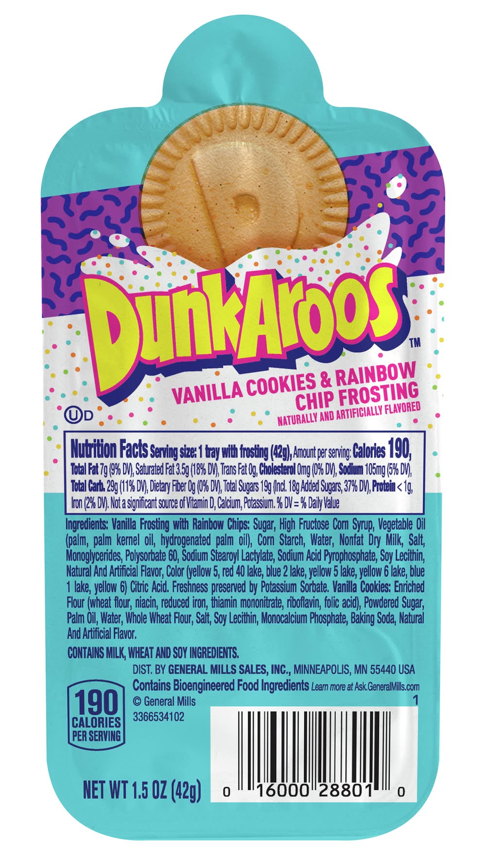 Dunkaroos Vanilla Cookies & Frosting With Rainbow Sprinkles (1.5 oz)