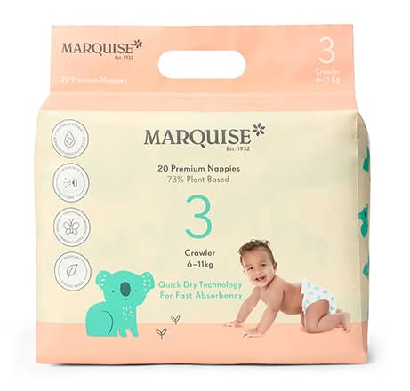 Marquise Baby Nappies Crawler Size 3