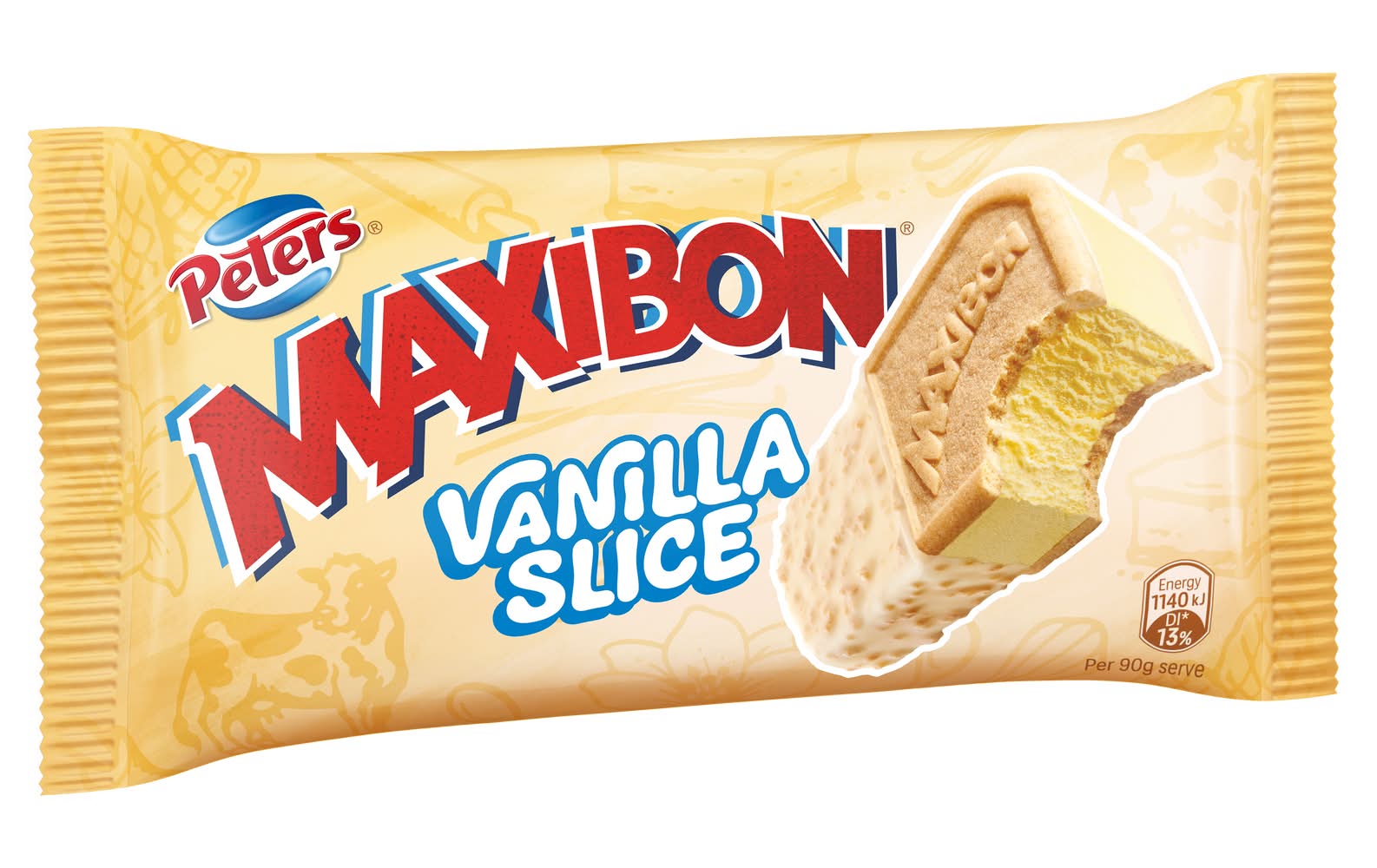 Maxibon Slice Ice Cream Sandwich, Vanilla (140mL)
