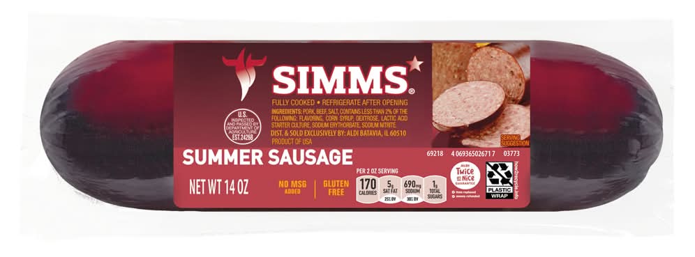 Simms Fully Cooked Summer Sausage (14 oz)